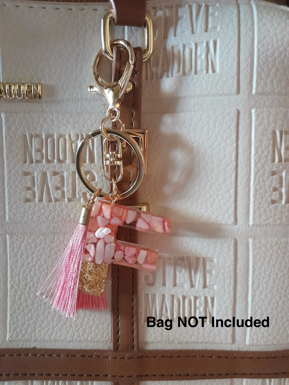Initial Keychain with Tassel / Bag Charm “F” NIP - Picture 5 of 7